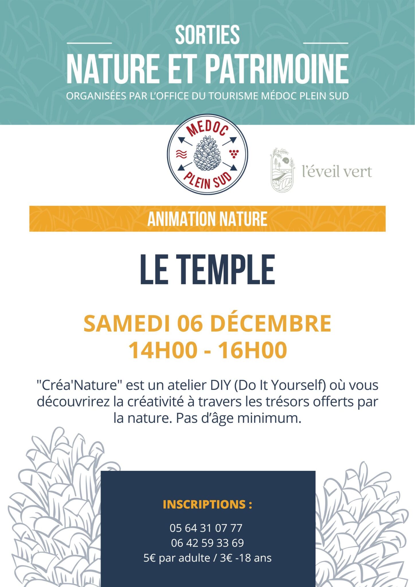 Sortie nature "Créa'Nature au Temple -DIY Création d'un mobile nature"