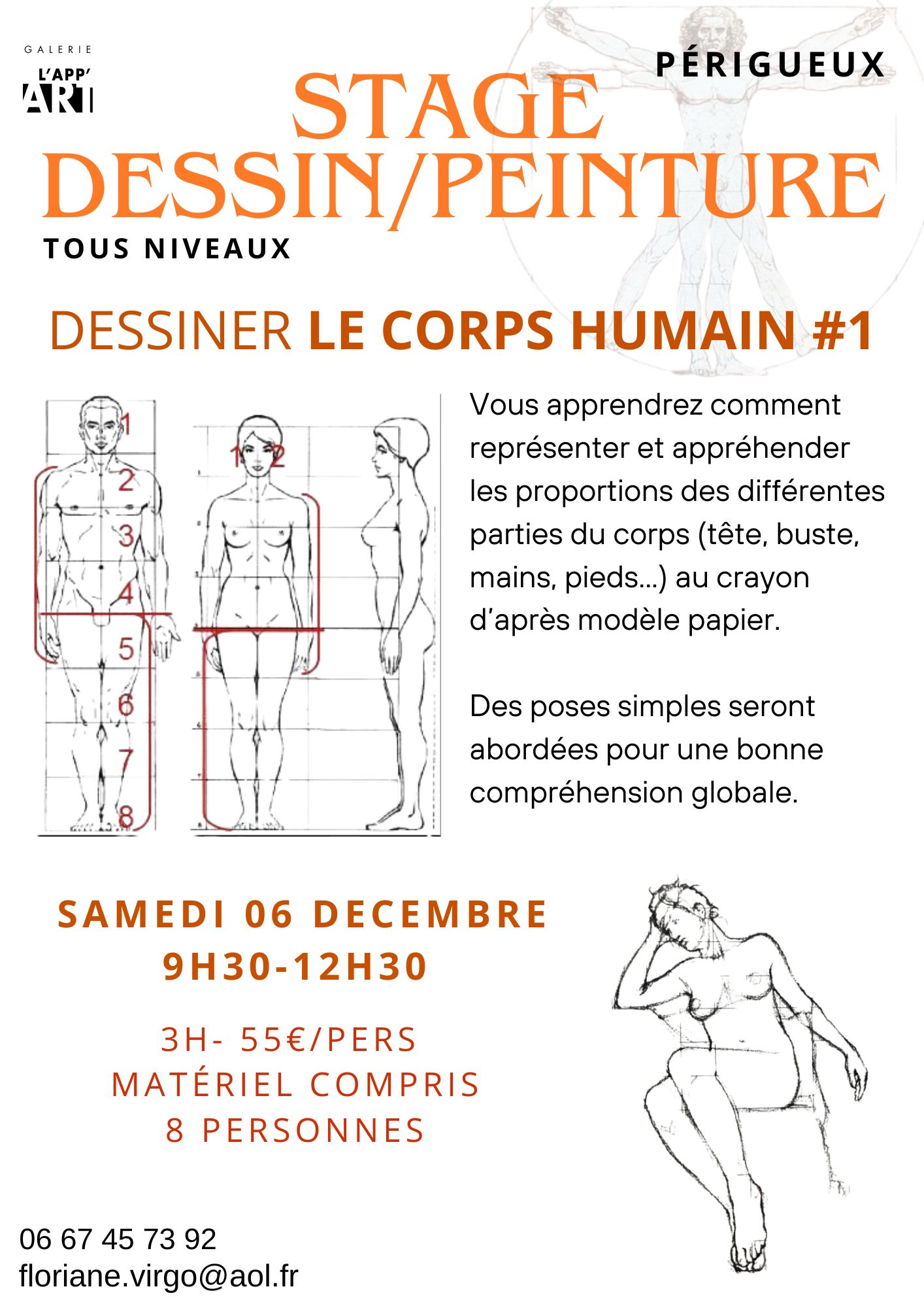 Stage dessin-peinture "Dessiner le corps humain #1"
