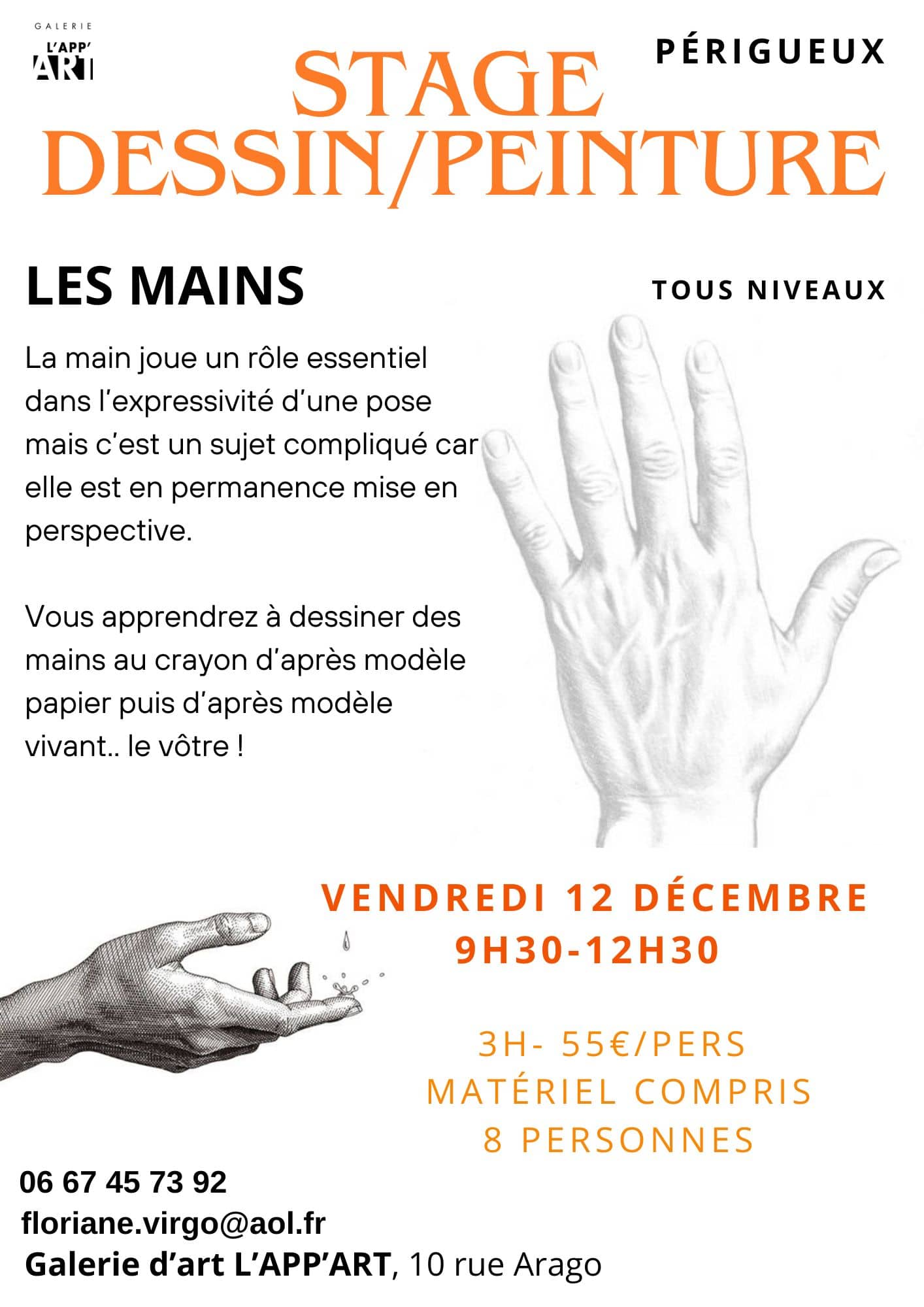 Stage dessin-peinture "Les mains"