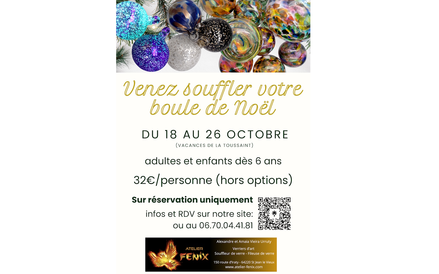 Atelier soufflage de boule de Noël