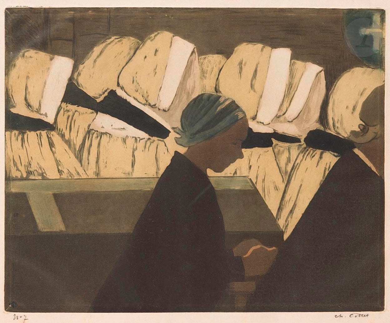 Femmes bretonnes allant au pardon de Plougastel
