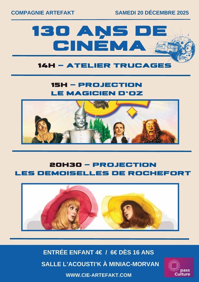 Cinéma : 130 ans de cinéma L'Acousti'k Miniac-Morvan