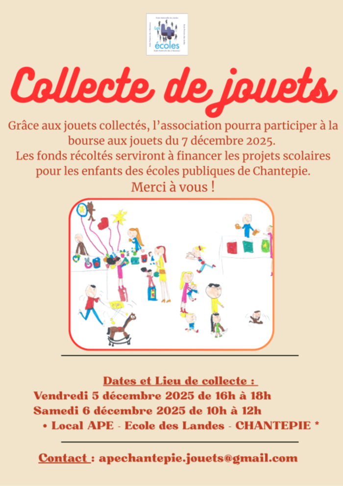 Collecte de Jouets Local APE - 11 rue des Landes - Chantepie Chantepie