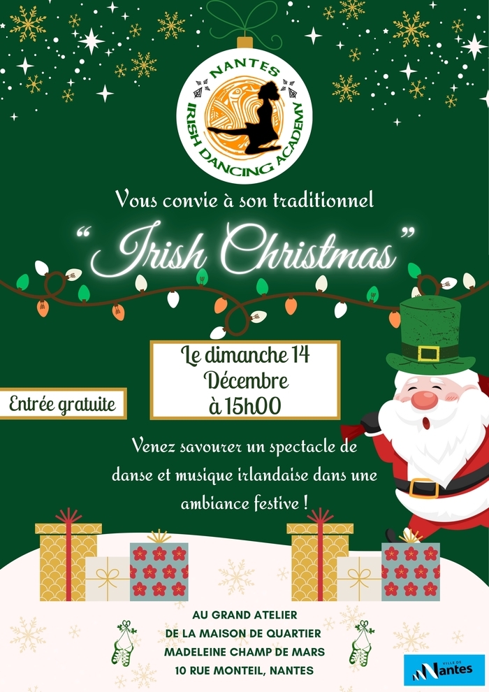 Irish Christmas - Spectacle de danse et musique irlandaise Grand Atelier - Maison de Quartier Madeleine Champs-de-Mars