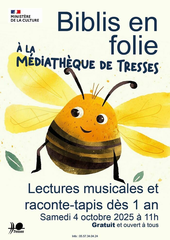 Lectures musicales et raconte-tapis pour les petits Médiathèque de Tresses Tresses