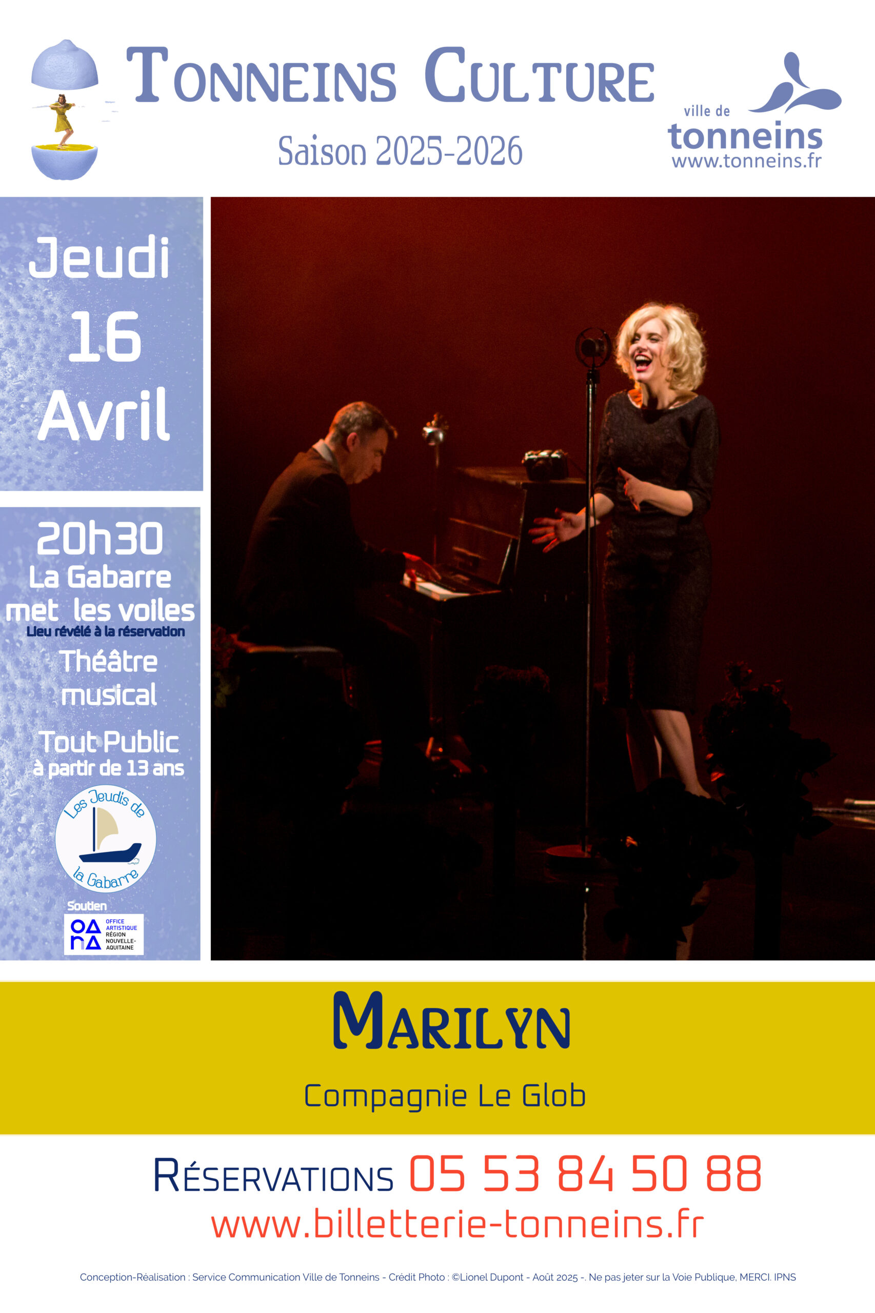 Les Jeudis de La Gabarre Théâtre musical -"Marilyn"