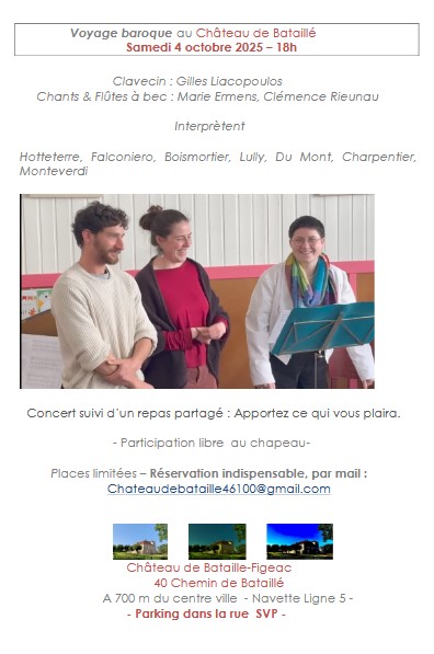 Les soupers de Bataillé à Figeac concert voyage baroque