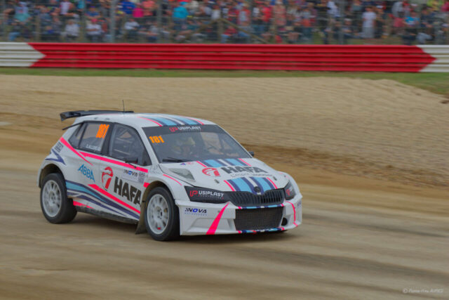 Xavier ALLEREAU 1er en catégorie SUPER 1600 sur la SKODA Fabia S1600 numéro 181 au Rallycross de Lohéac le 31 Aout 2025