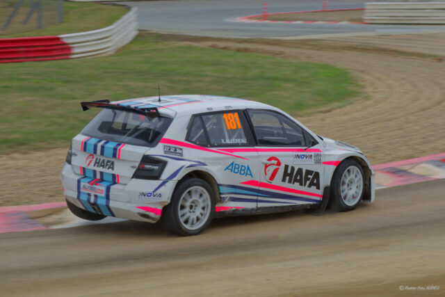 Xavier ALLEREAU 1er en catégorie SUPER 1600 sur la SKODA Fabia S1600 numéro 181 au Rallycross de Lohéac le 31 Aout 2025