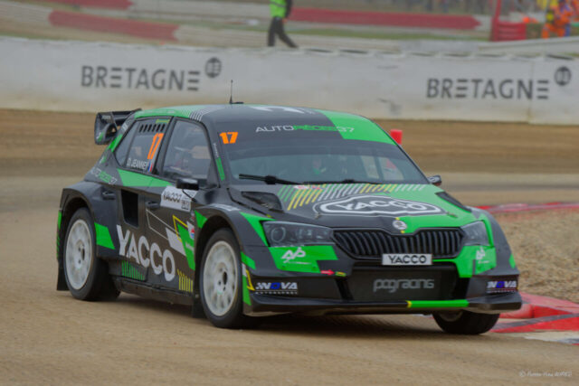 Davy JEANNEY 3eme en catégorie SUPERCAR sur la SKODA Fabia WRX numéro 17 au Rallycross de Lohéac le 31 Aout 2025