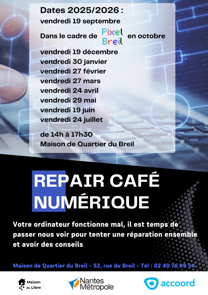 Atelier réparation d'ordinateur Maison de quartier du Breil