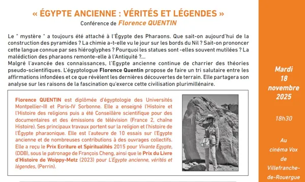 USP Conférence "Egypte ancienne vérités et légendes"