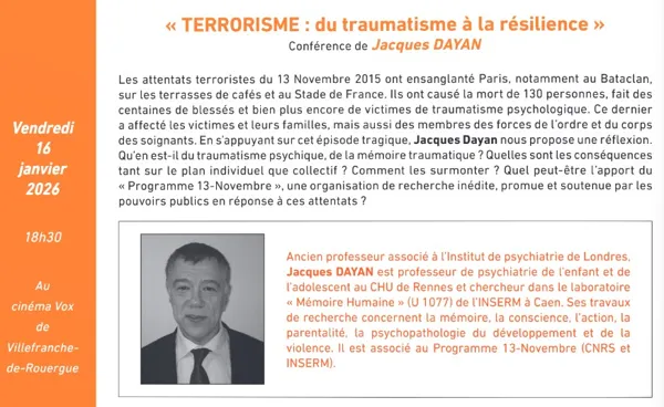USP Conférence "Terrorisme du traumatisme à la résilience"