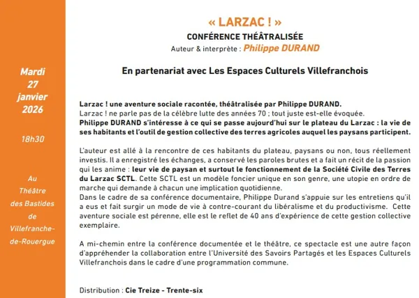 USP Conférence théâtralisée "Larzac"