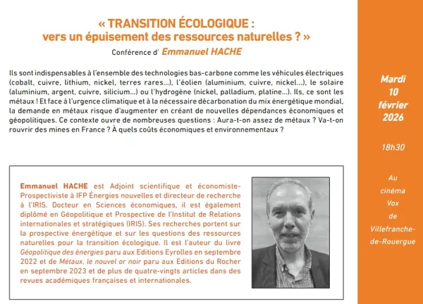 USP Conférence "Transition écologique vers un épuisement des ressources naturelles ?"