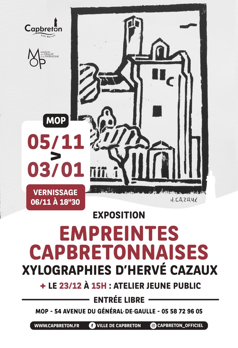 Atelier jeune public exposition empreintes capbretonnaises