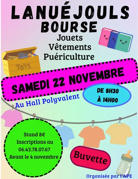 Bourse jouets vêtements et puériculture