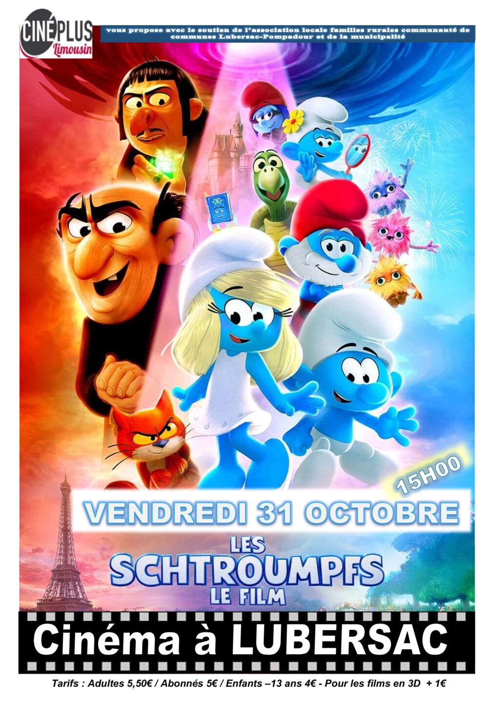 Cinéma à Lubersac Les Schtroumpfs le film