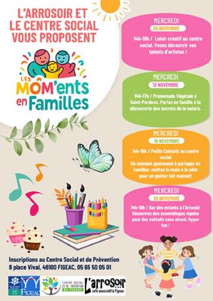 Les Mom’ents en Familles à Figeac divers lieux grand Figeac voir prog. Figeac 2025-11-05 Les Mom’ents en Familles à Figeac