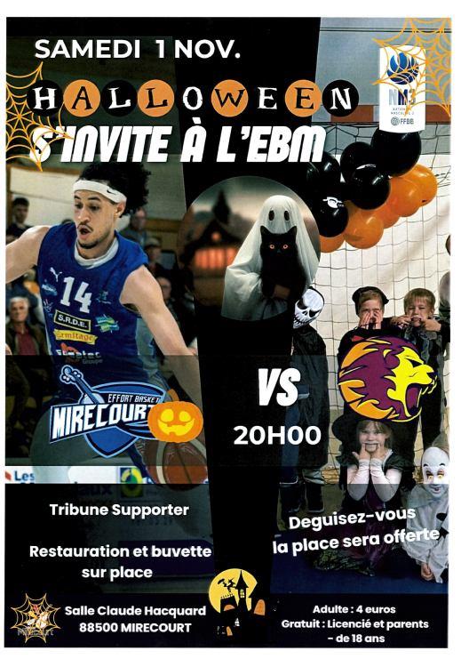 Match de Basket NM3 Halloween Effort Basket Mirecourt contre Sélestat Basket Club