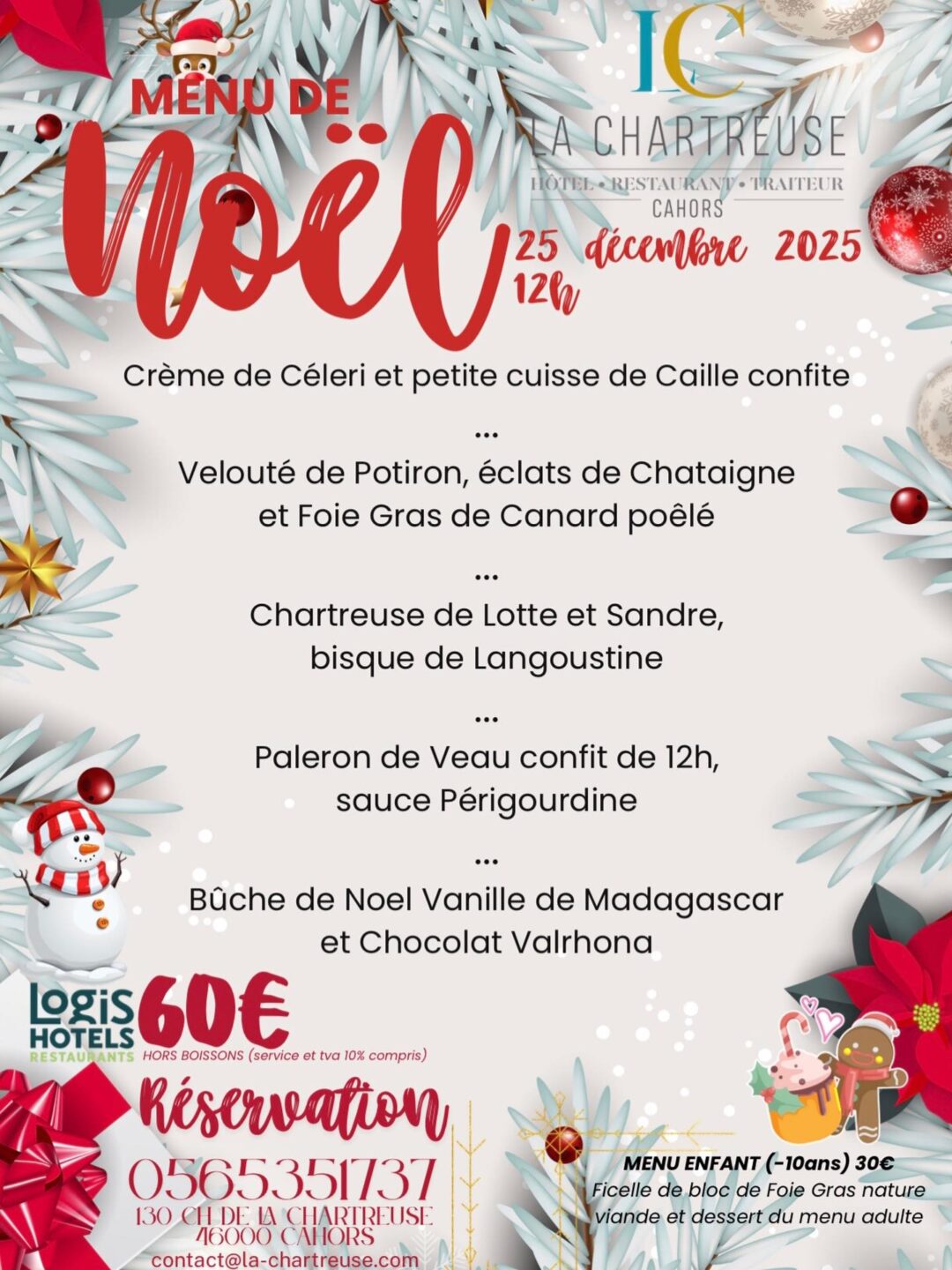 Repas de Noël à La Chartreuse