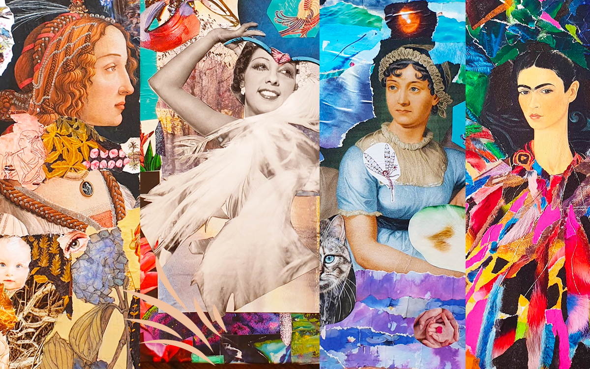 Atelier de collage sur toile Les ateliers du Point bleu Paris