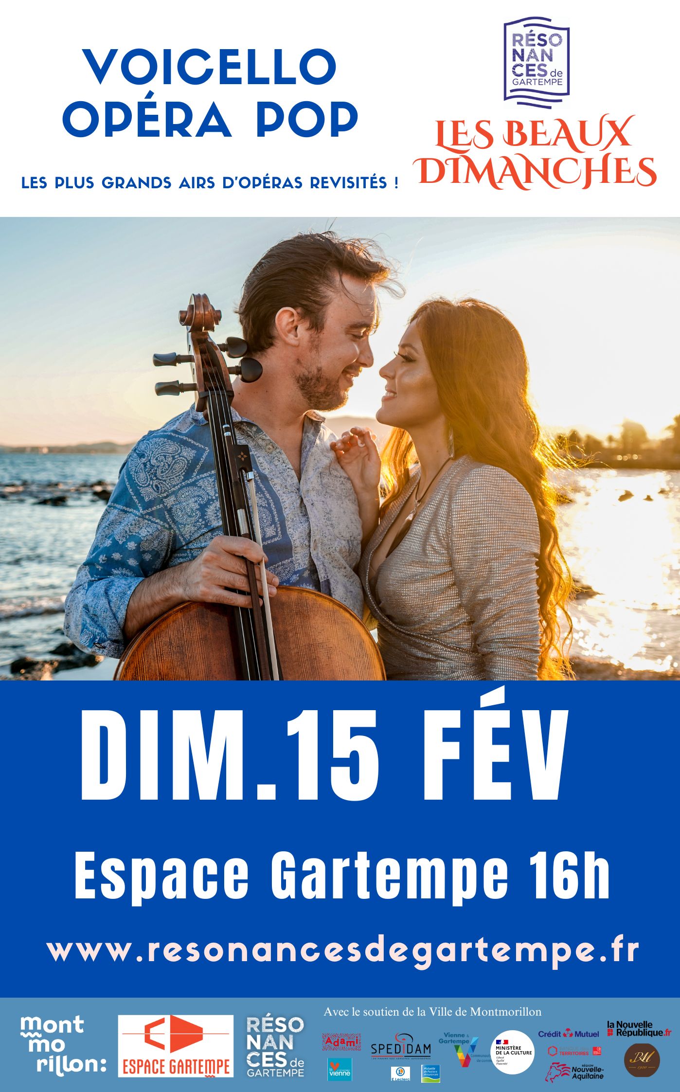 Concert Opéra Pop Voicello dans le cadre des Beaux Dimanches de la Ville de Montmorillon