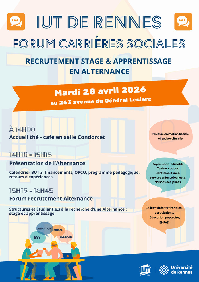 Forum Carrières Sociales IUT DE RENNES - Département Carrières Sociales Rennes