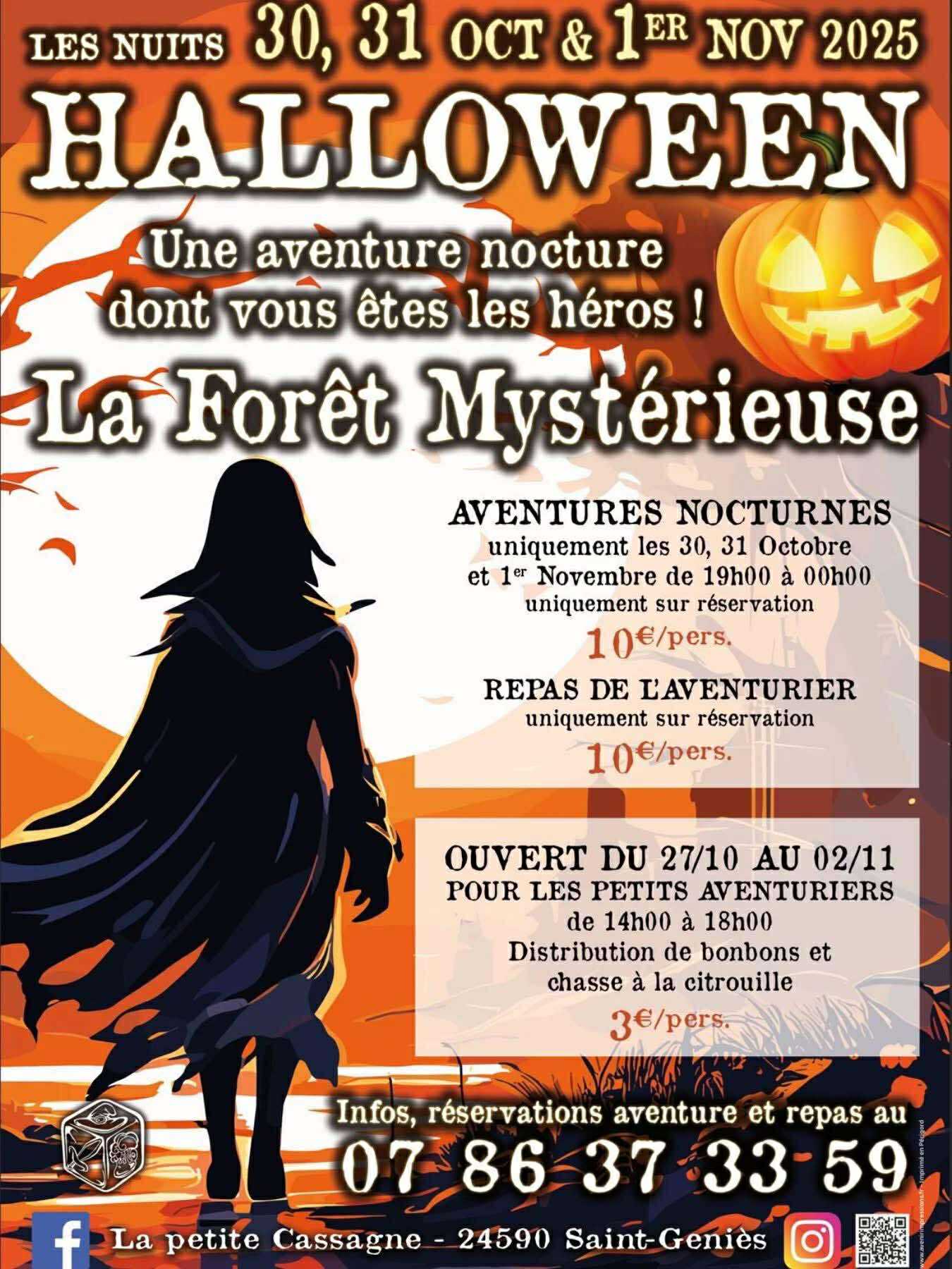Halloween Aventure nocturne et repas de l'aventurier à La Forêt Mystérieuse