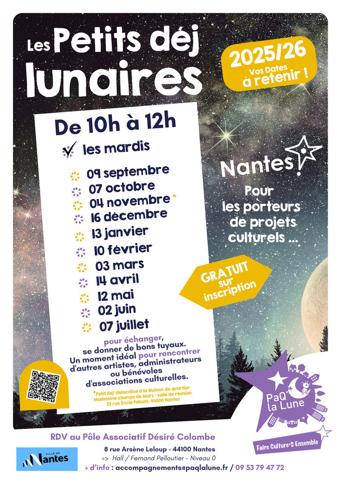 Les petits déj' lunaires Pôle associatif Désiré Colombe Nantes
