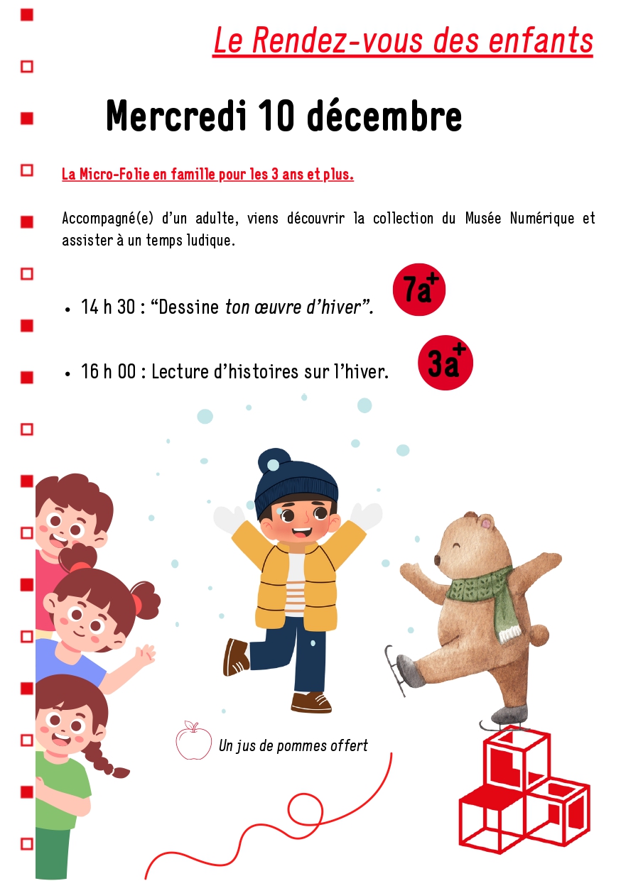 Micro-Folie le rendez-vous des enfants histoires sur l'hiver
