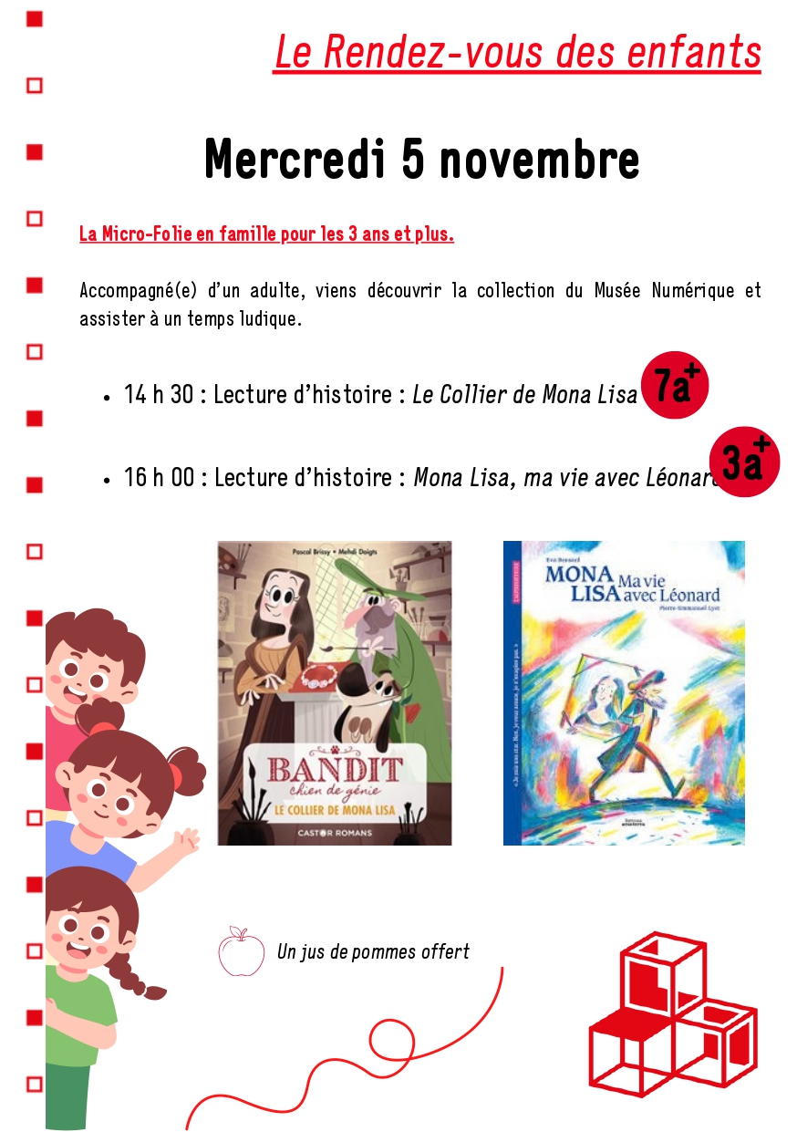 Micro-Folie le rendez-vous des enfants Mona Lisa