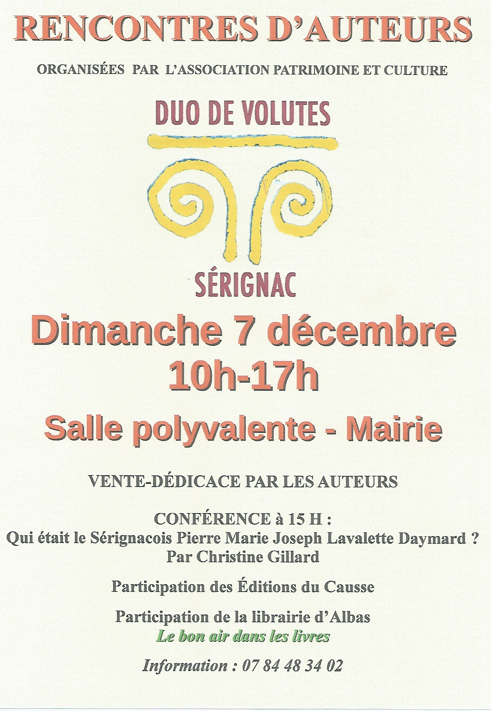 Rencontres d'auteurs par l'association Duo de Volutes