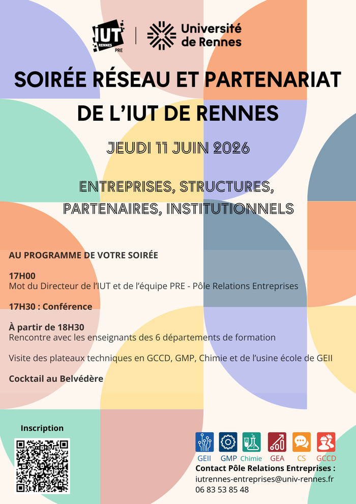 Soirée Réseau et Partenariat IUT de Rennes - Site Clos Courtel Rennes