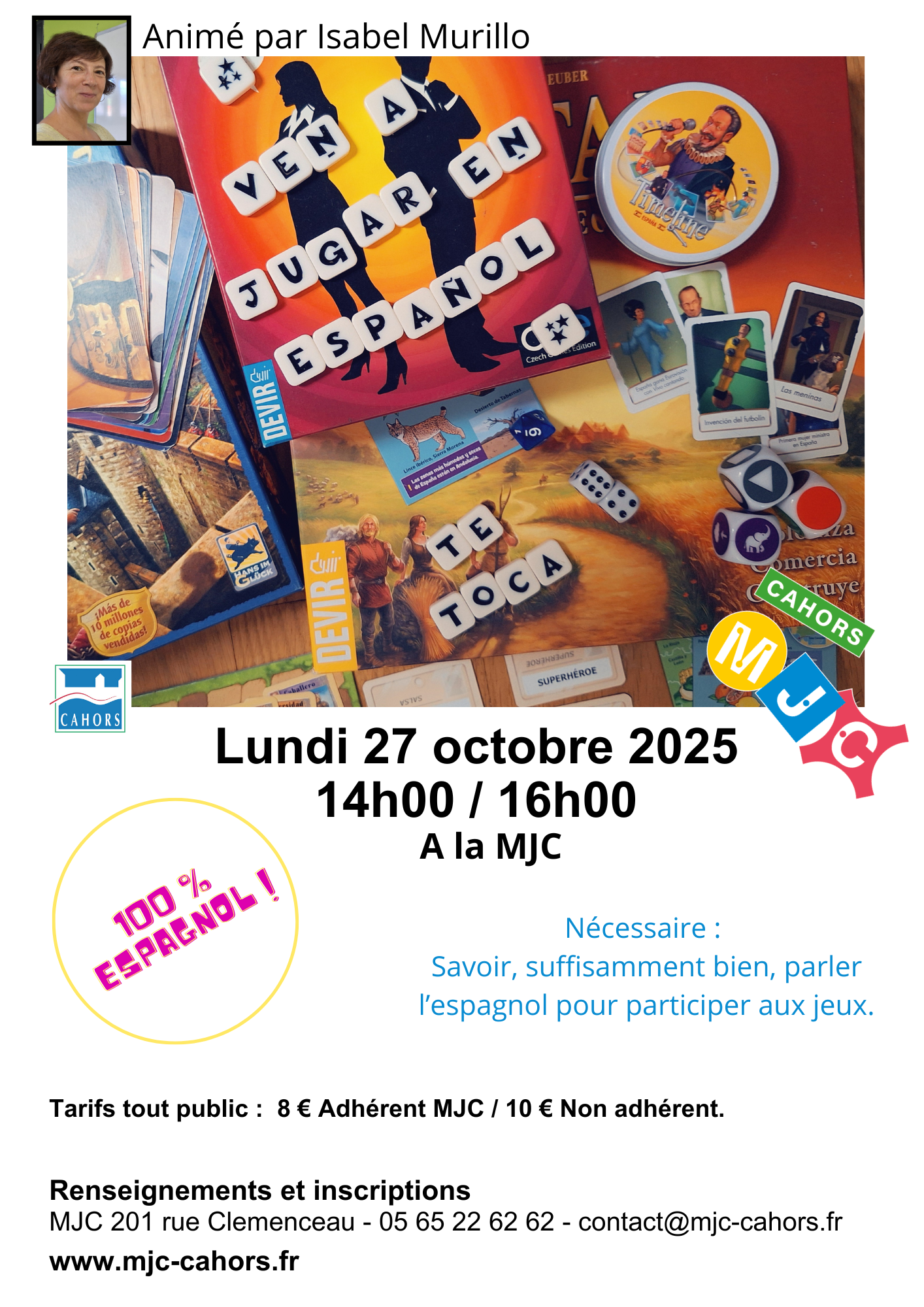 Ven a jugar en espanol MJC Cahors 201 rue Clemenceau Cahors 2025-10-27 Ven a jugar en espanol MJC Cahors