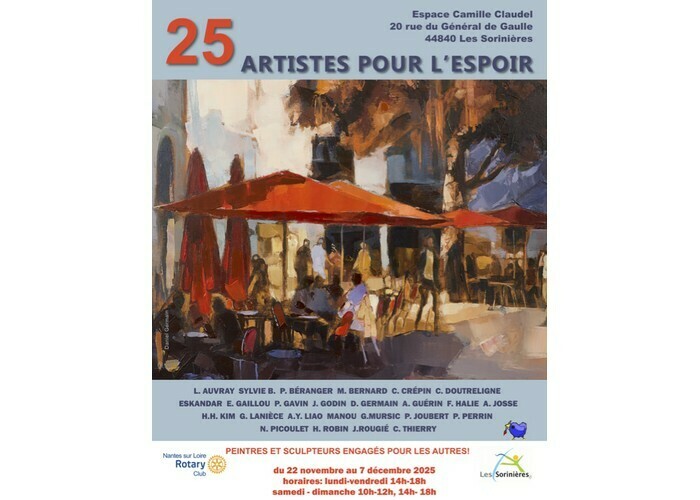 25 artistes pour l’espoir - Exposition de peintures et sculptures Espace Camille Claudel