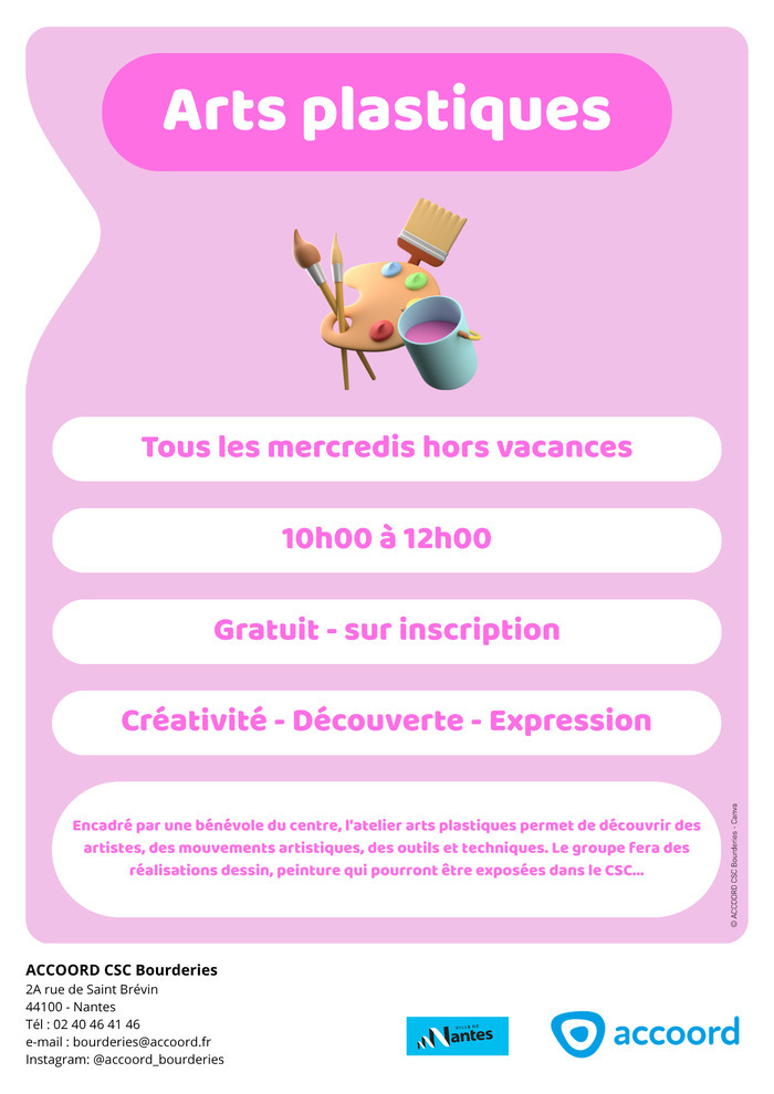 Atelier arts plastiques Centre socioculturel des Bourderies