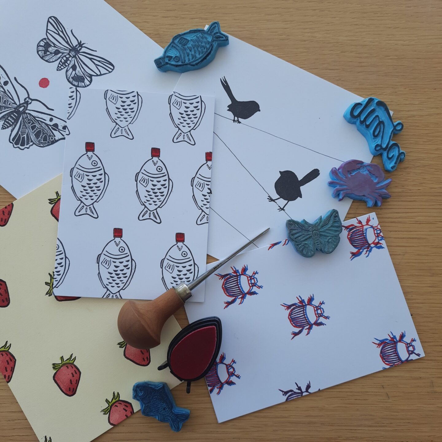 Atelier créatif Cartes tamponnées