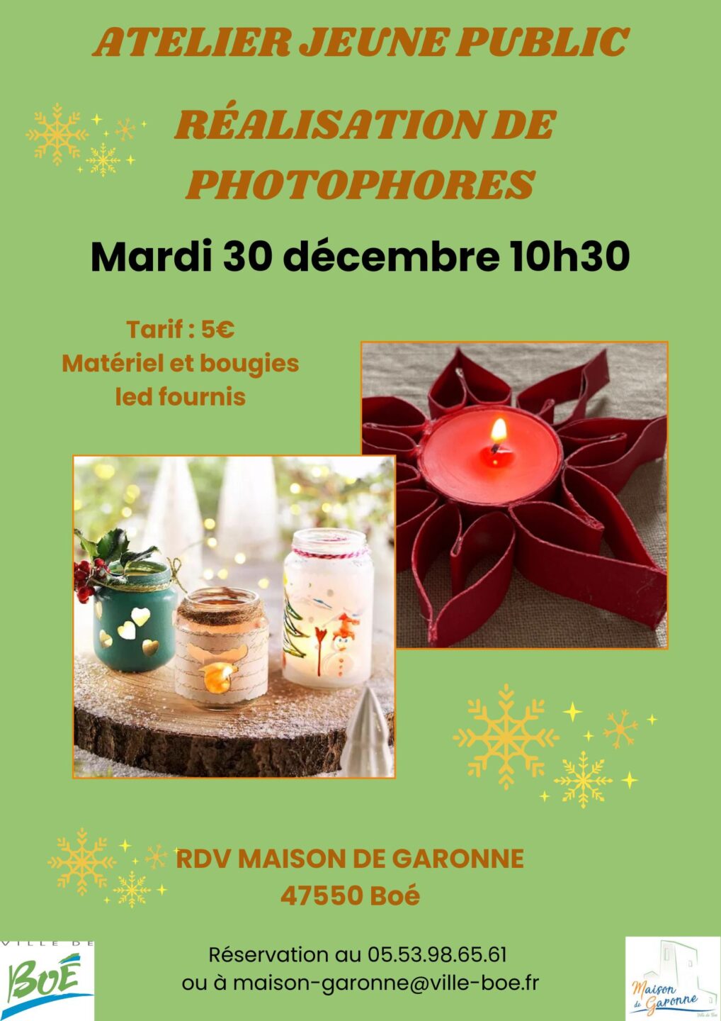 Atelier de réalisation de photophores