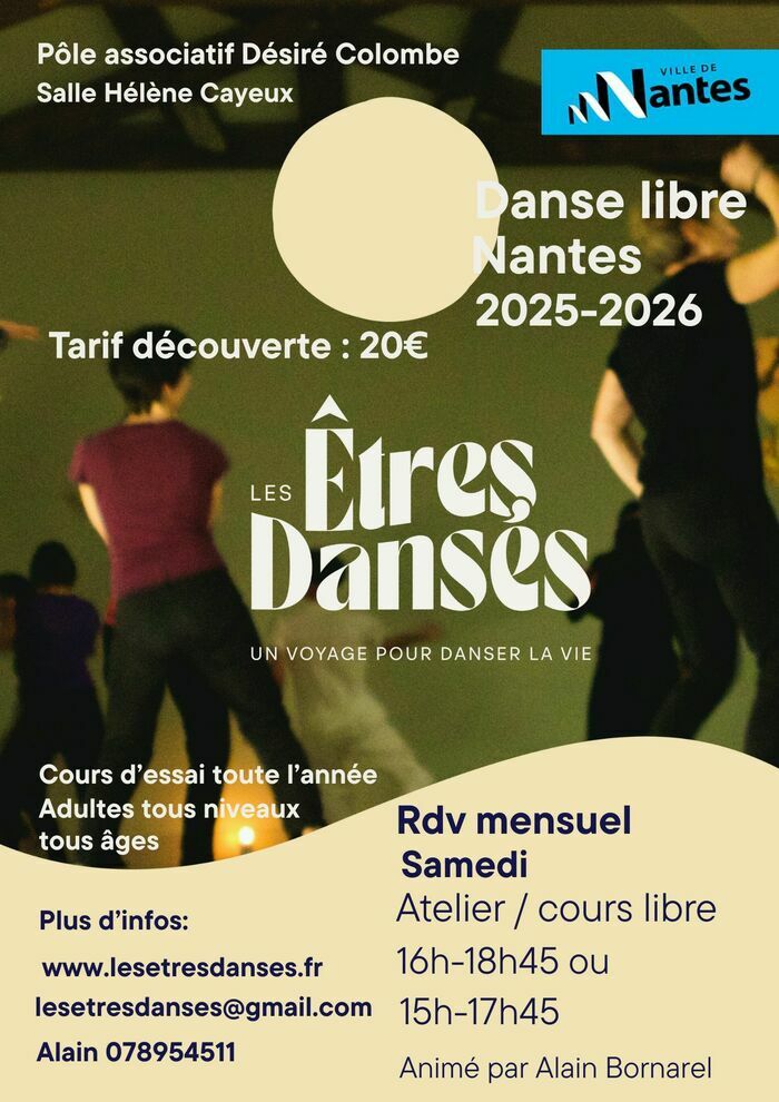 Atelier Les Êtres Dansés - Danse libre Pôle associatif Désiré Colombe