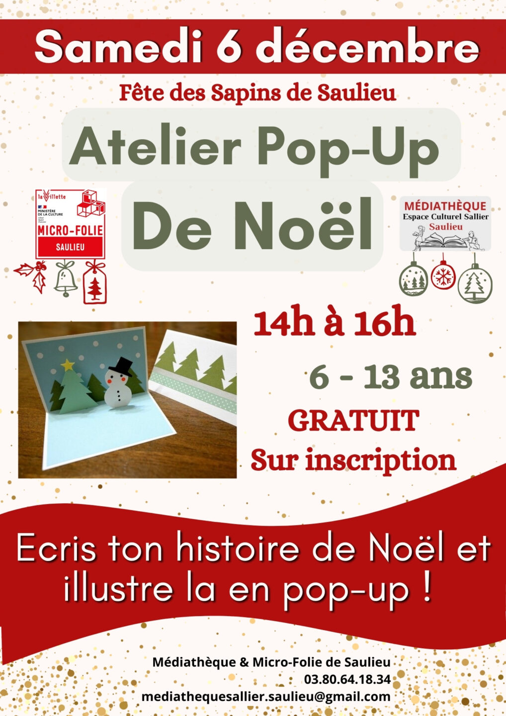 Atelier Pop-Up de Noël à la Micro-Folie _ Fête des Sapins de Saulieu