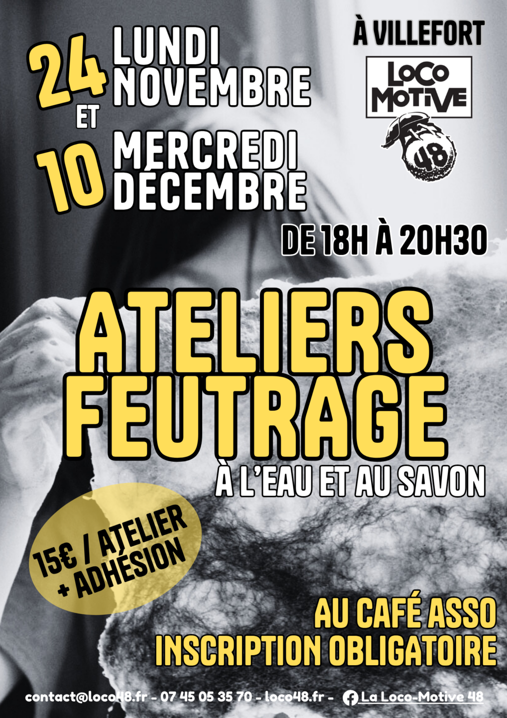 ATELIERS DÉCOUVERTE FEUTRAGE A L’EAU ET AU SAVON