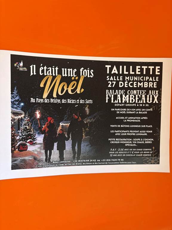 Balade contée aux flambeaux Salle municipale Taillette 2025-12-27 Balade contée aux flambeaux