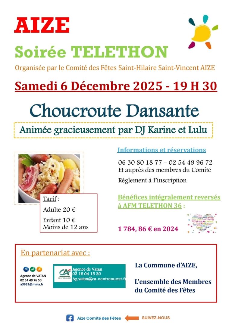Choucroute dansante au profit du Téléthon
