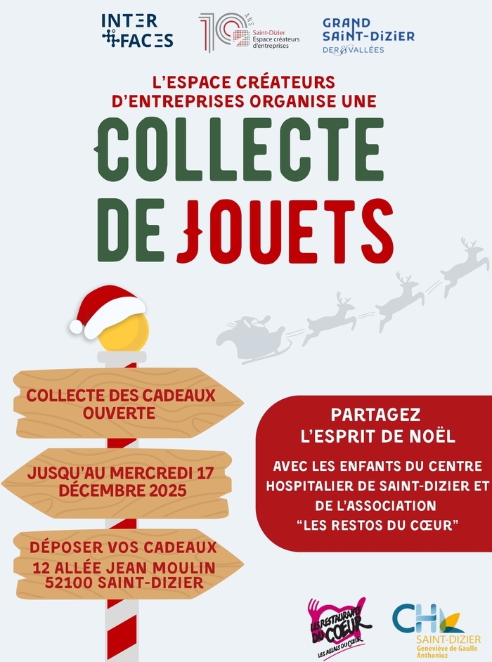 Collecte de jouets à l'ECE Espace Créateurs d'Entreprises Saint-Dizier