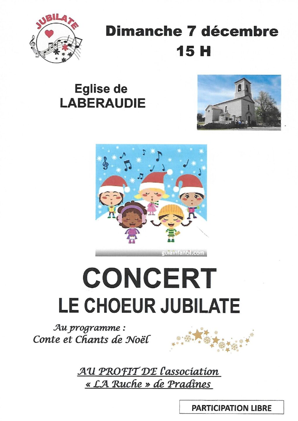 Concert à l'église de Labéraudie chœur Jubilate