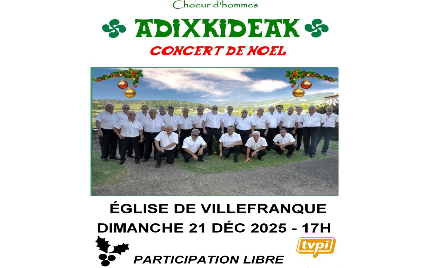 Concert avec le choeur d'hommes Adixkideak