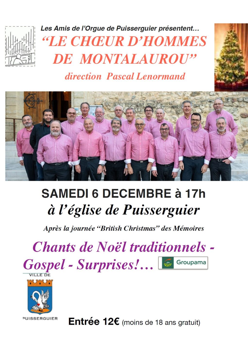 CONCERT DE NOEL LE CHOEUR D'HOMMES DE MONTALAUROU