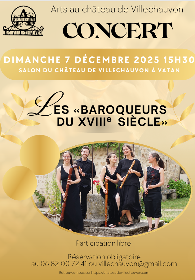 Concert Les Baroqueurs du XVIIIème siècle Villepierre Vatan 2025-12-07 Concert Les Baroqueurs du XVIIIème siècle