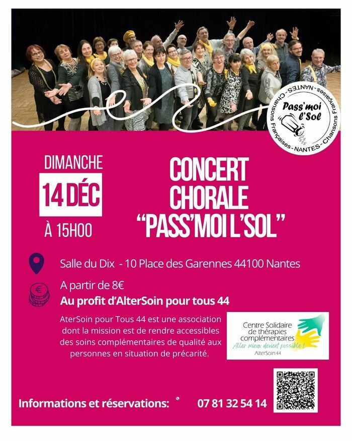 Concert solidaire de la chorale "Pass’moi l’Sol" Le DIX (Maison de quartier)